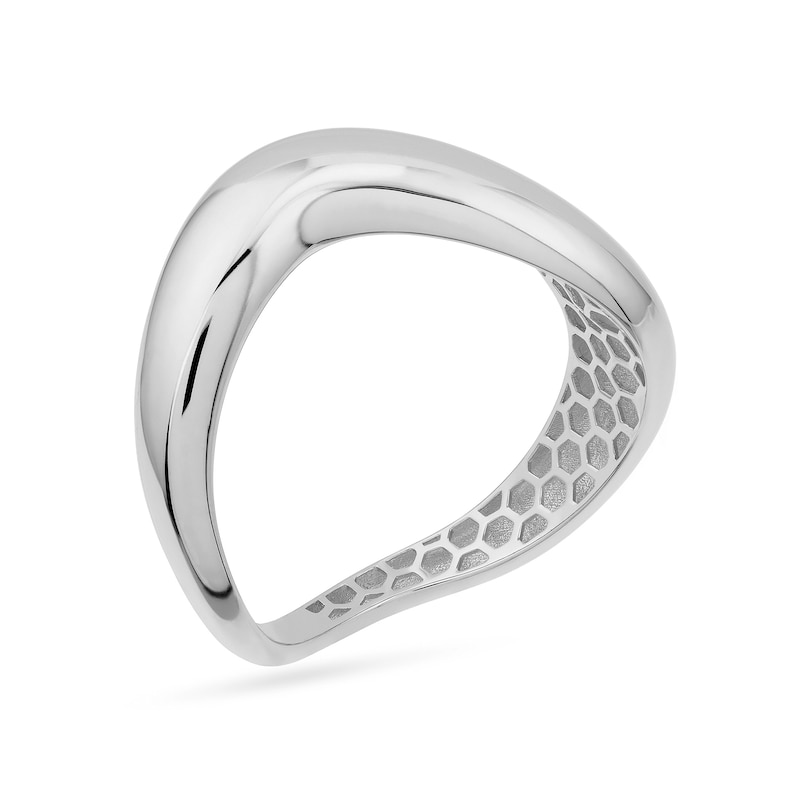 Main Image 2 of Wave Ring in Solid 14K White Gold