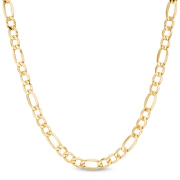 5.8mm Figaro Chain Necklace in Hollow 14K Gold - 20"