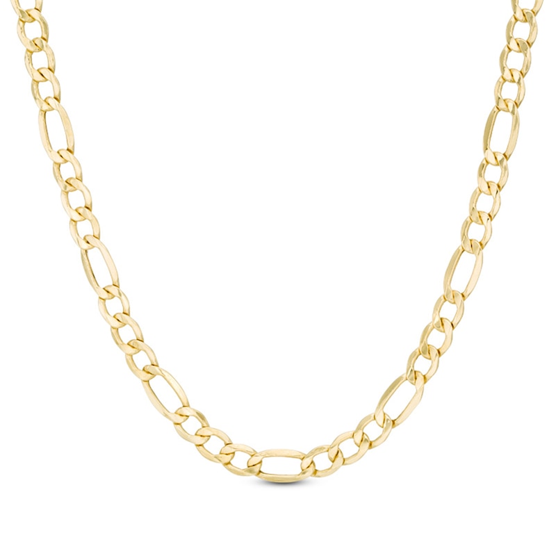 Main Image 1 of 7.2mm Figaro Chain Necklace in Hollow 14K Gold - 20"