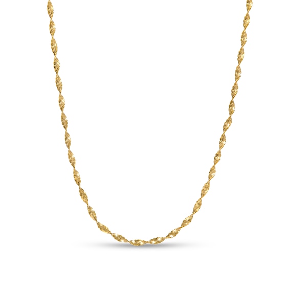 1.0mm Diamond-Cut Twist Bonanza Chain Necklace in Solid 14K Gold - 20"