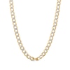 Thumbnail Image 1 of 7.5mm Diamond-Cut Curb Chain Necklace in Hollow 10K Two-Tone Gold - 22"