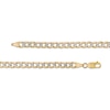 Thumbnail Image 2 of 7.5mm Diamond-Cut Curb Chain Necklace in Hollow 10K Two-Tone Gold - 22"
