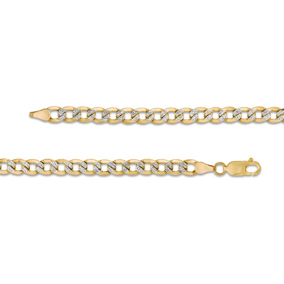 7.5mm Diamond-Cut Curb Chain Necklace in Hollow 10K Two-Tone Gold - 22"