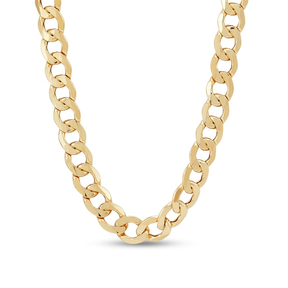 11.3mm Curb Chain Necklace in Hollow 10K Gold - 22"