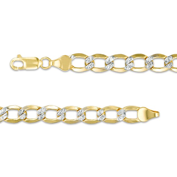 6.0mm Diamond-Cut Curb Chain Necklace in Hollow 10K Two-Tone Gold - 24"