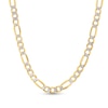 Thumbnail Image 1 of 6.2mm Diamond-Cut Figaro Chain Necklace in Hollow 10K Two-Tone Gold - 24"