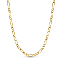 3.2mm Diamond-Cut Figaro Chain Necklace in Hollow 14K Gold - 22"