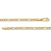 Thumbnail Image 2 of 3.2mm Diamond-Cut Figaro Chain Necklace in Hollow 14K Gold - 22"