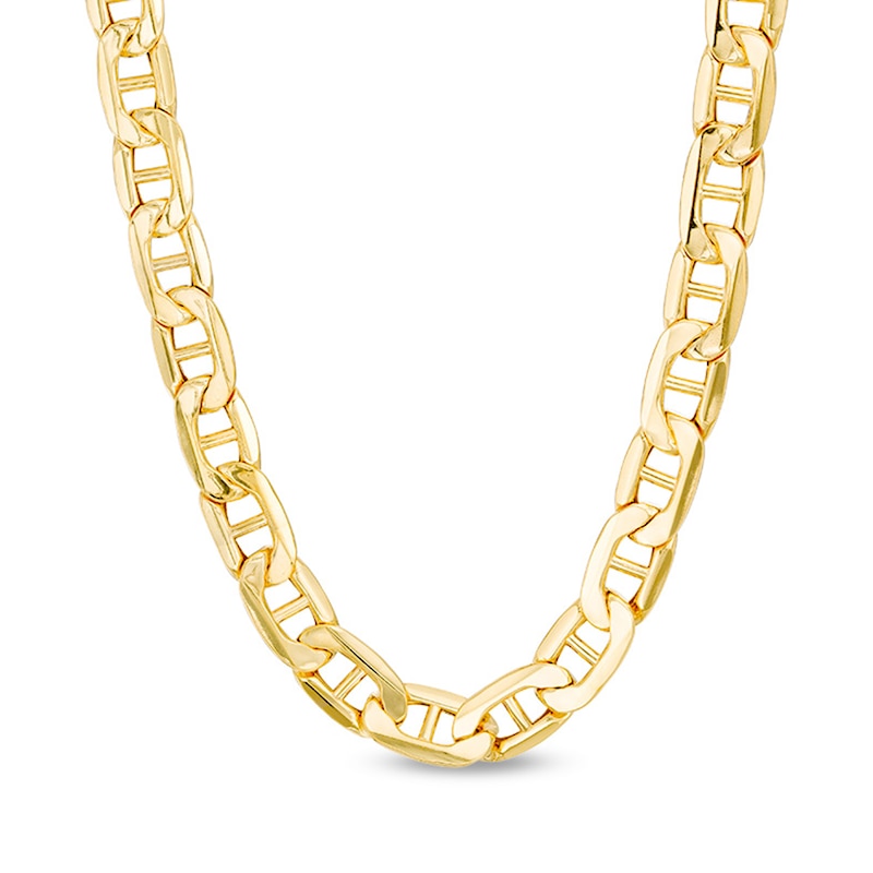 Main Image 1 of 8.0mm Mariner Chain Necklace in Hollow 10K Gold - 24"