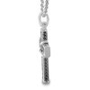 Thumbnail Image 2 of 1/2 CT. T.W. Black Diamond Rope-Textured Edge Cross Pendant in Sterling Silver - 22”