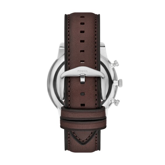 Men's Fossil Neutra Brown Leather Strap Chronograph Watch with Light Blue Sunray Dial (Model: Fs6109)