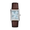 Thumbnail Image 1 of Men’s Fossil Carraway Brown Leather Strap Watch with Rectangular Light Blue Dial (Model: FS6110)