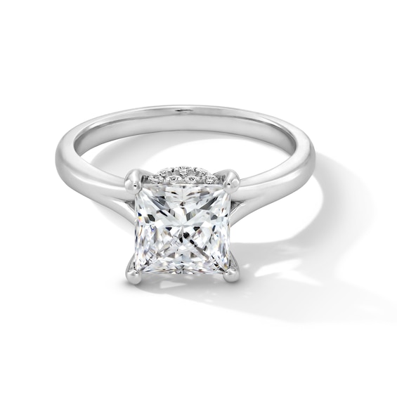 2 CT. T.w. Princess-Cut Certified Lab-Grown Diamond Solitaire Split Shank Engagement Ring in 14K White Gold (F/Vs2)