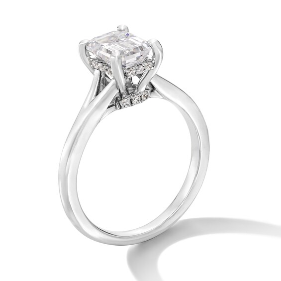 2 CT. T.w. Emerald-Cut Certified Lab-Grown Diamond Solitaire Split Shank Engagement Ring in 14K Gold (F/Vs2