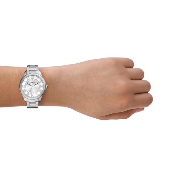 Ladies' Fossil Gilmore Watch with Silver-Tone and White Dial (Model: Es5393)