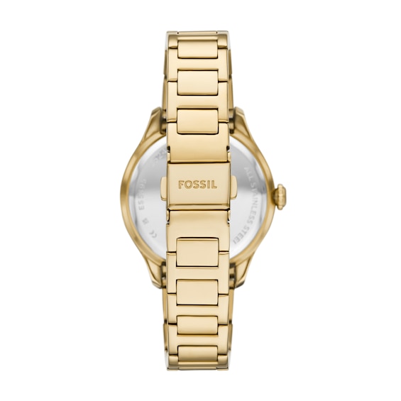 Ladies' Fossil Gilmore Gold-Tone IP Watch with Silver-Tone and White Dial (Model: Es5395)