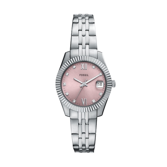 Ladiesâ Fossil Scarlette Crystal Accent Watch with Pink Sunray Dial (Model: Es5403)