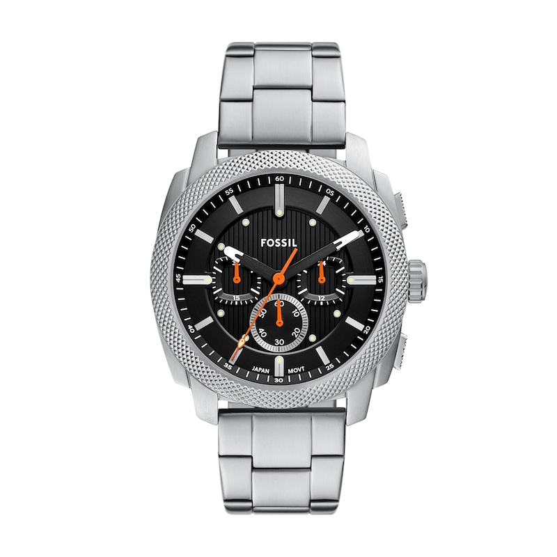 Main Image 1 of Men’s Fossil Machine Chronograph Watch with Textured Black Dial (Model: FS6095)