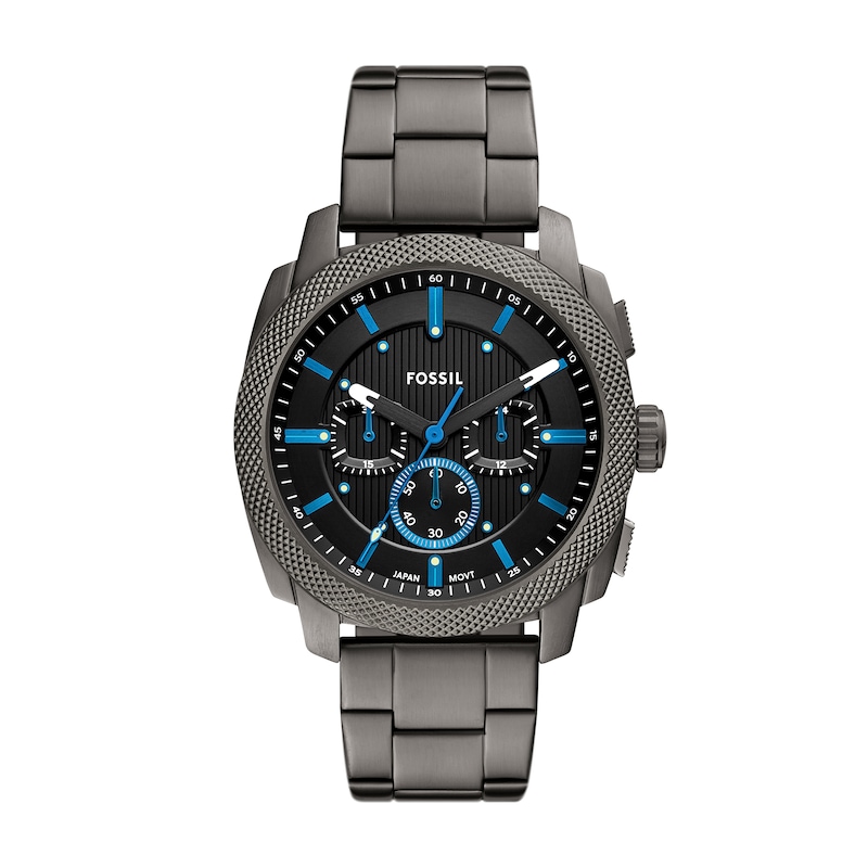 Main Image 1 of Men’s Fossil Machine Grey IP Chronograph Watch with Textured Black Dial (Model: FS6098)