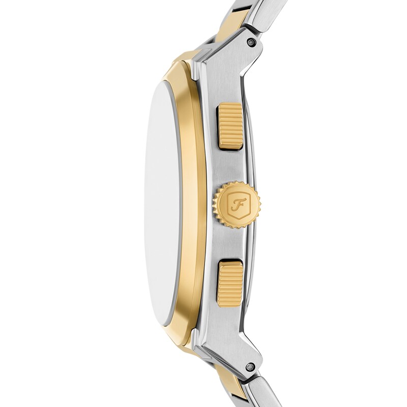 Main Image 3 of Men's Fossil Everett Two-Tone IP Chronograph Watch with Textured Green Dial (Model: FS6106)