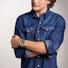 Thumbnail Image 4 of Men's Fossil Everett Two-Tone IP Chronograph Watch with Textured Green Dial (Model: FS6106)
