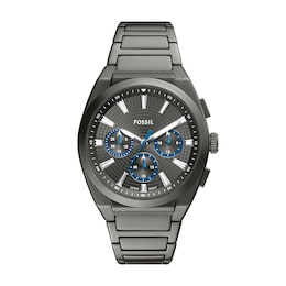 Men's Fossil Everett Grey IP Chronograph Watch with Textured Grey Dial (Model: FS6107)