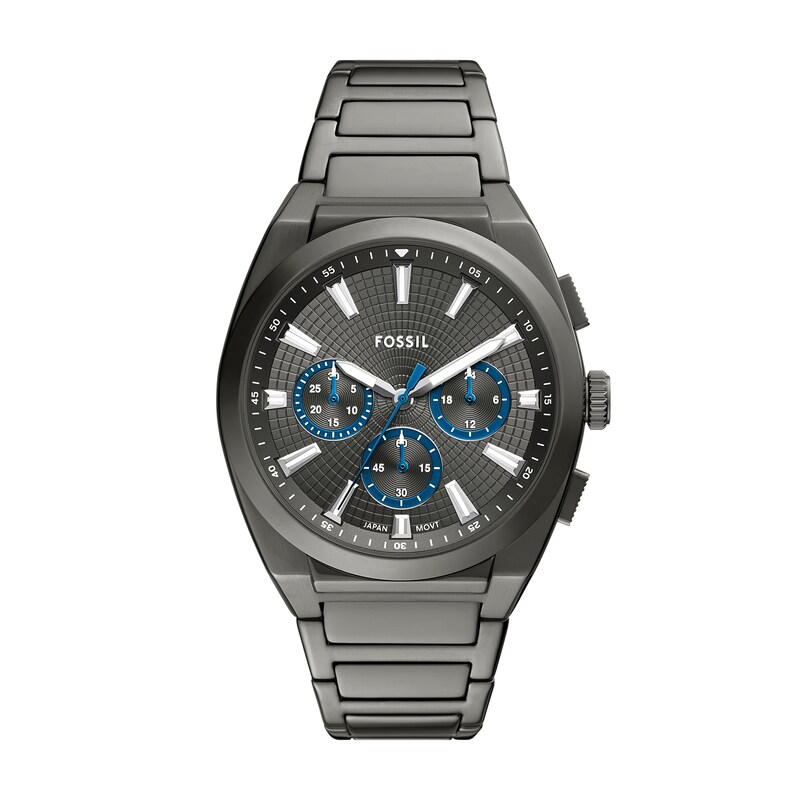 Main Image 1 of Men's Fossil Everett Grey IP Chronograph Watch with Textured Grey Dial (Model: FS6107)