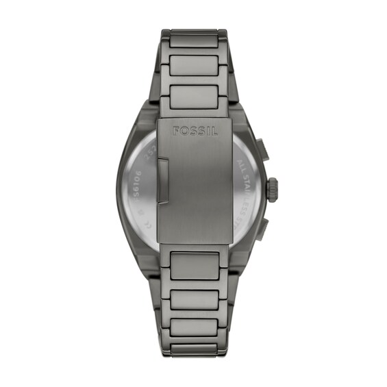 Men's Fossil Everett Grey IP Chronograph Watch with Textured Grey Dial (Model: Fs6107)