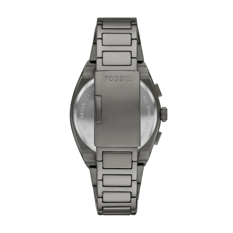 Main Image 2 of Men's Fossil Everett Grey IP Chronograph Watch with Textured Grey Dial (Model: FS6107)