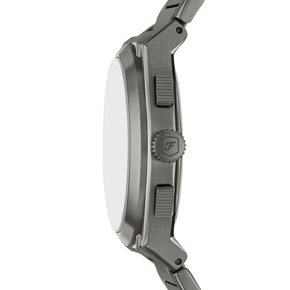 Men's Fossil Everett Grey IP Chronograph Watch with Textured Grey Dial (Model: Fs6107)