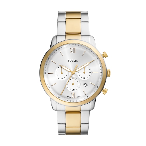 Men's Fossil Neutra Two-Tone IP Chronograph Watch with Silver-Tone Sunray Dial (Model: Fs6112)
