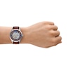 Thumbnail Image 5 of Men’s Fossil Townsman Brown Leather Strap Automatic Watch with Brushed Blue Skeleton Dial (Model: ME3267)