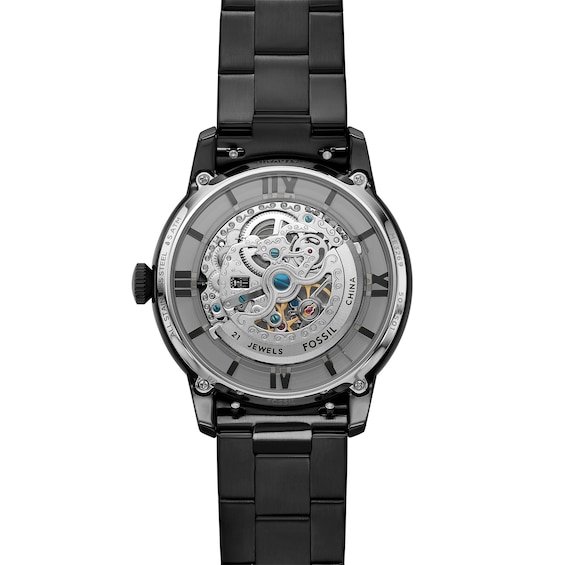 Menâs Fossil Townsman Black IP Automatic Watch with Black Skeleton Dial (Model: Me3269)