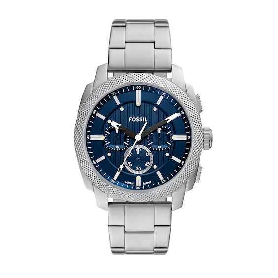 Menâs Fossil Machine Chronograph Watch with Textured Blue Dial (Model: Fs6096)