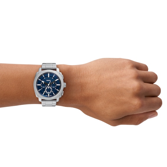 Menâs Fossil Machine Chronograph Watch with Textured Blue Dial (Model: Fs6096)