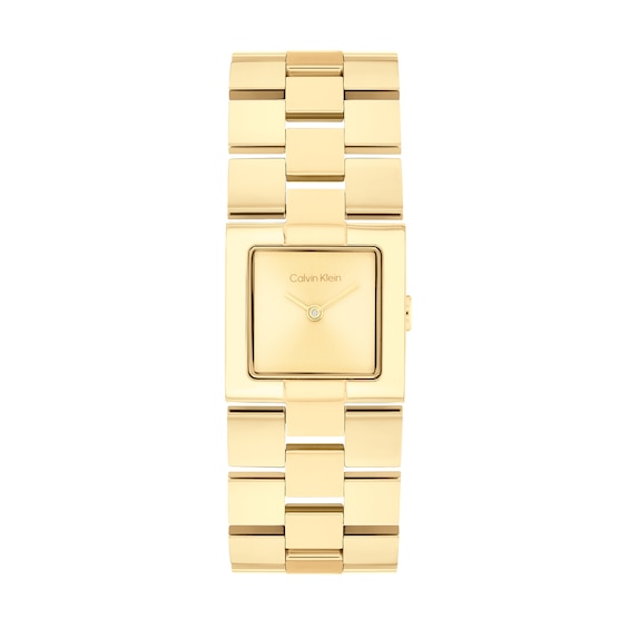 Ladies' Calvin Klein Meridian Gold-Tone IP Watch with Square Gold-Tone Dial (Model: 25100089)