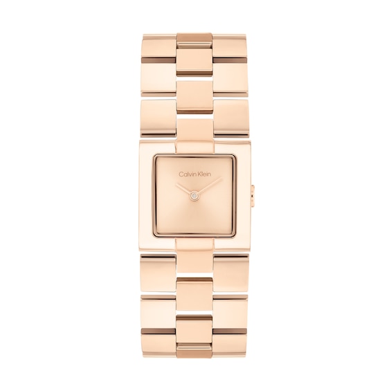 Ladies' Calvin Klein Meridian Rose-Tone IP Watch with Square Rose-Tone Dial (Model: 25100090)