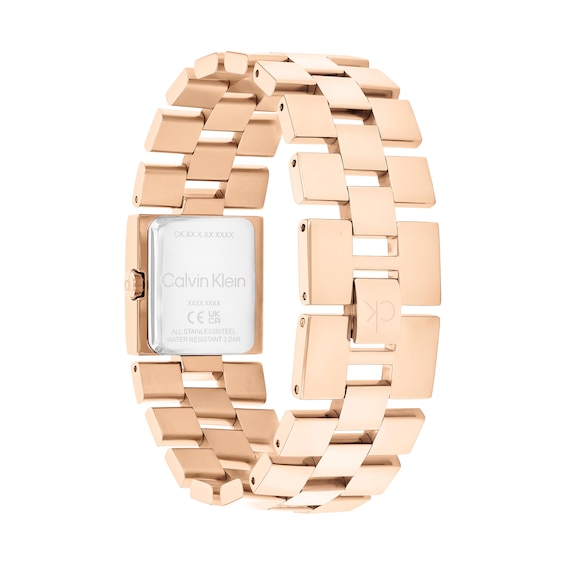 Ladies' Calvin Klein Meridian Rose-Tone IP Watch with Square Rose-Tone Dial (Model: 25100090)