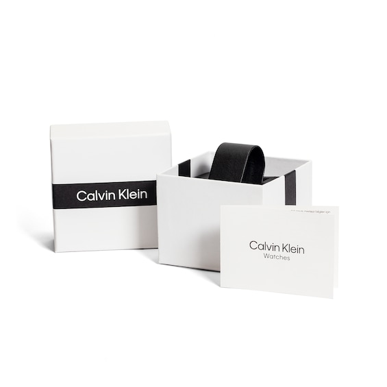 Ladies' Calvin Klein Meridian Black IP Watch with Square Black Dial (Model: 25100091)