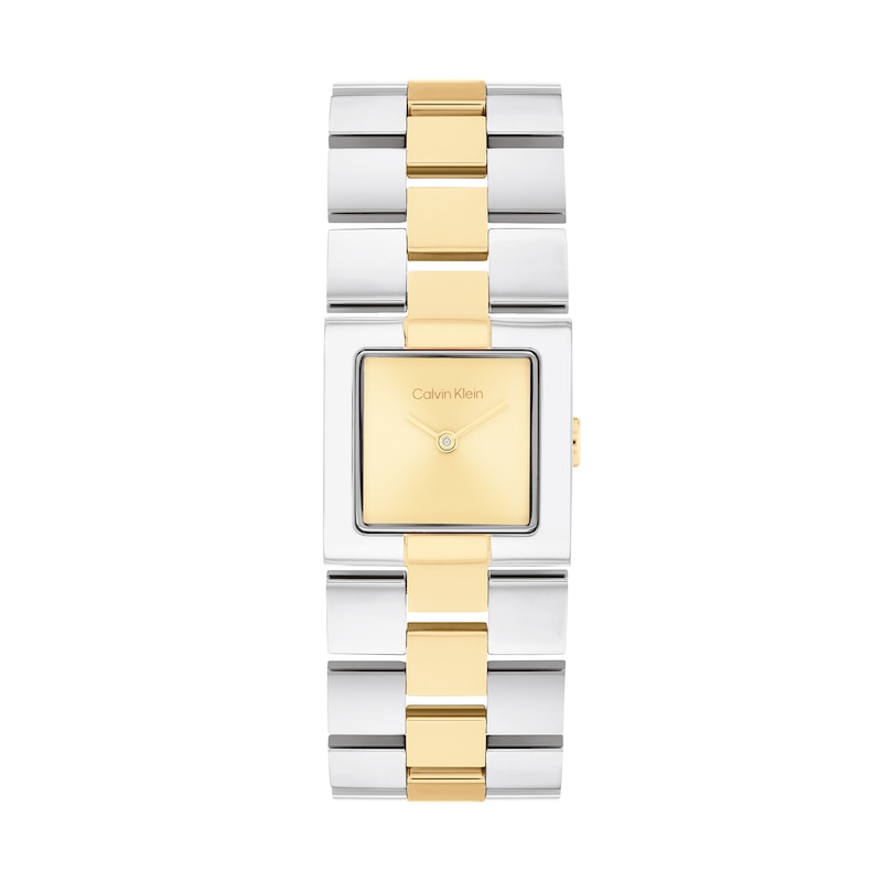 Main Image 1 of Ladies' Calvin Klein Meridian Two-Tone IP Watch with Square Gold-Tone Dial (Model: 25100115)