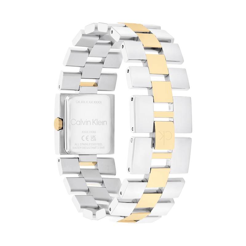 Main Image 3 of Ladies' Calvin Klein Meridian Two-Tone IP Watch with Square Gold-Tone Dial (Model: 25100115)