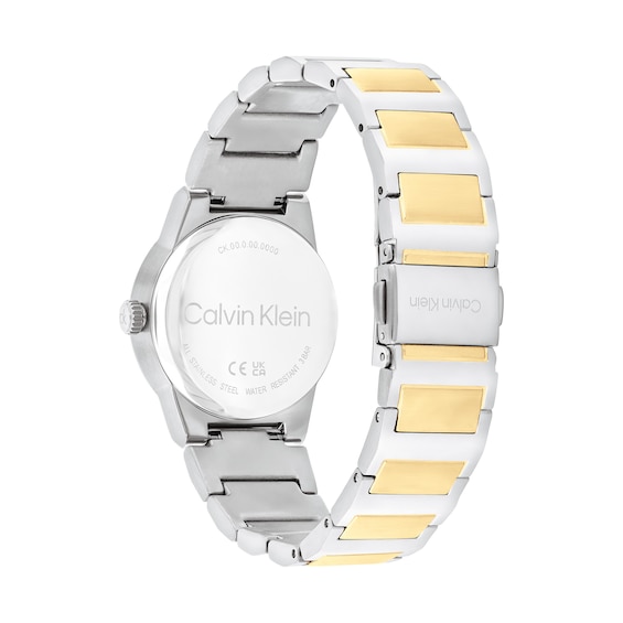 Ladies' Calvin Klein Linear Elegance Two-Tone IP Watch with Silver-Tone Dial (Model: 25100113)