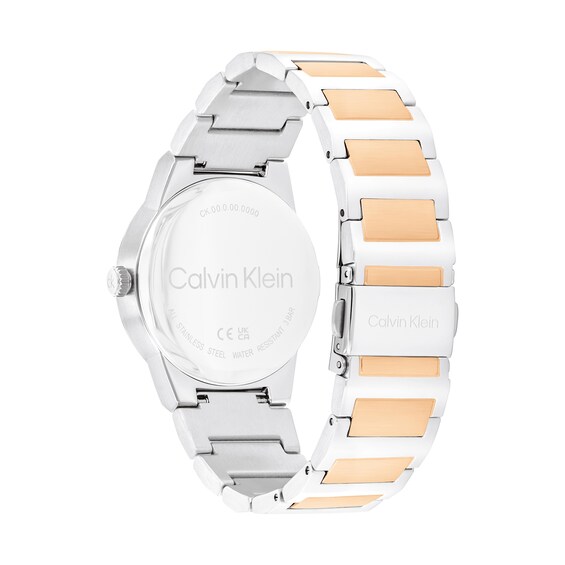 Ladies' Calvin Klein Linear Elegance Two-Tone IP Watch with Silver-Tone Dial (Model: 25100083)