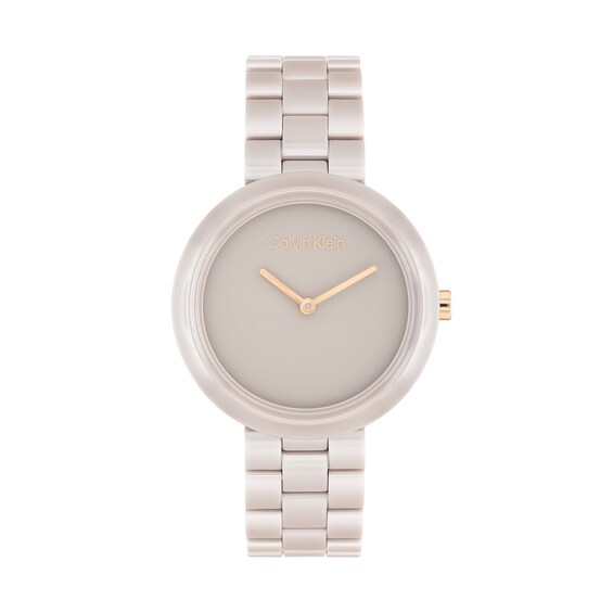Ladies' Calvin Klein Pure Tan Ceramic Watch with Taupe Dial (Model: 25100073)