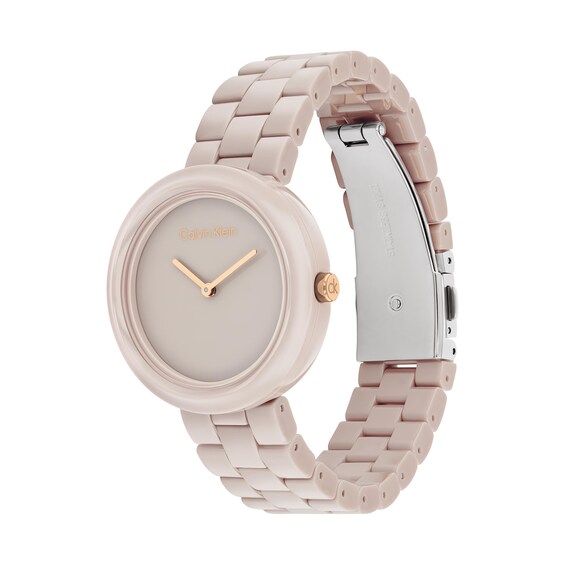 Ladies' Calvin Klein Pure Tan Ceramic Watch with Taupe Dial (Model: 25100073)