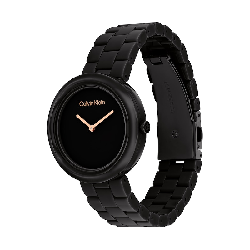 Main Image 2 of Ladies' Calvin Klein Pure Black Ceramic Watch with Black Dial (Model: 25100075)