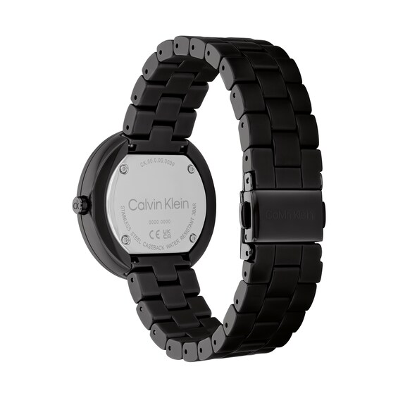 Ladies' Calvin Klein Pure Black Ceramic Watch with Black Dial (Model: 25100075)