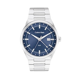 Men's Calvin Klein Distinguish GMT Watch with Blue Dial (Model: 25200488)