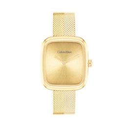 Ladies' Calvin Klein Adore Gold-Tone IP Watch with Rectangular Gold-Tone Dial (Model: 25100099)