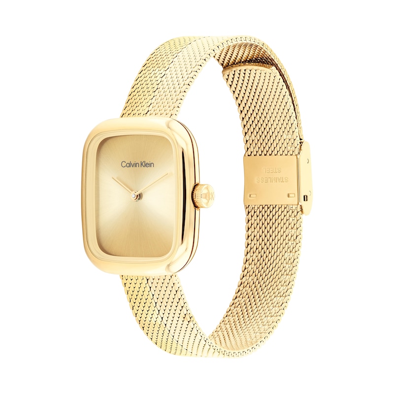Main Image 2 of Ladies' Calvin Klein Adore Gold-Tone IP Watch with Rectangular Gold-Tone Dial (Model: 25100099)